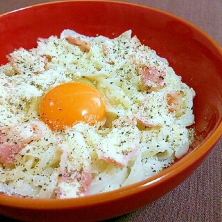 釜玉❀カルボナーラうどん